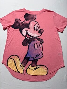 Disney Mickey Mouse Blush Pink XL T-Shirt with Big Retro Vib